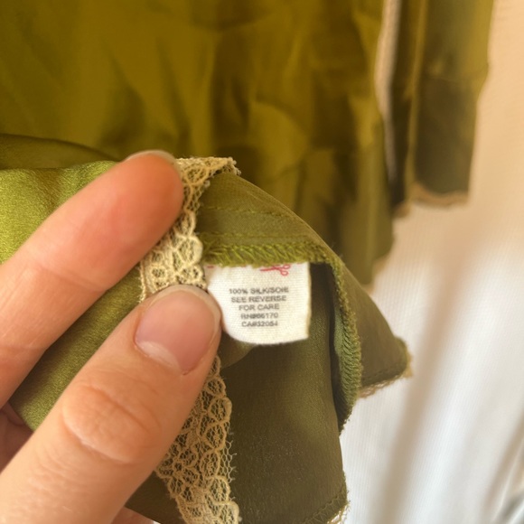 Free People Silk Button Up Bell Sleeve Top - Picture 5 of 6